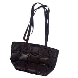 VTG Chocolate Brown Square Link Small Shoulder Bag